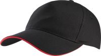 SANDWICH PEAK CAP - 5 PANELS Black/Red