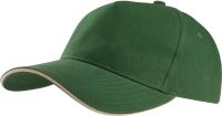 SANDWICH PEAK CAP - 5 PANELS Forest Green/Beige