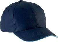 SANDWICH PEAK CAP - 6 PANELS Navy/Sky Blue