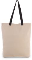 SHOPPER BAG WITH GUSSET AND CONTRAST COLOUR HANDLE Natural/Black