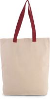 SHOPPER BAG WITH GUSSET AND CONTRAST COLOUR HANDLE Natural/Cherry Red