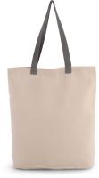 SHOPPER BAG WITH GUSSET AND CONTRAST COLOUR HANDLE Natural/Steel Grey