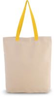 SHOPPER BAG WITH GUSSET AND CONTRAST COLOUR HANDLE Natural/Yellow