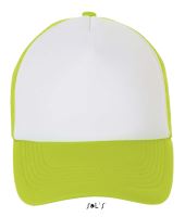 SOL'S BUBBLE - FIVE PANEL MESH CAP White/Neon Green