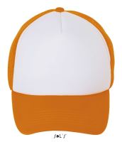 SOL'S BUBBLE - FIVE PANEL MESH CAP White/Neon Orange