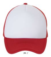 SOL'S BUBBLE - FIVE PANEL MESH CAP White/Red