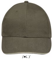 SOL'S BUFFALO - SIX PANEL CAP Army/Beige