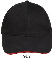 SOL'S BUFFALO - SIX PANEL CAP Black/Red