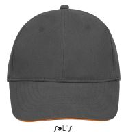 SOL'S BUFFALO - SIX PANEL CAP Dark Grey/Orange