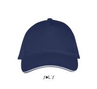 SOL'S LONG BEACH - 5 PANEL CAP French Navy/White