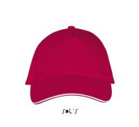 SOL'S LONG BEACH - 5 PANEL CAP Red/White