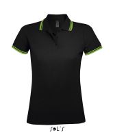 SOL'S PASADENA WOMEN - POLO SHIRT Black/Lime