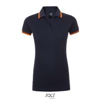 SOL'S PASADENA WOMEN - POLO SHIRT French Navy/Neon Orange