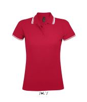 SOL'S PASADENA WOMEN - POLO SHIRT Red/White