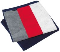 STRIPED BEACH TOWEL törölköző Grey/Red/White/Navy