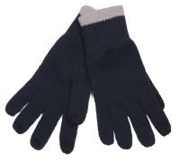 TOUCH SCREEN KNITTED GLOVES Navy/Light Grey