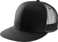 TRUCKER FLAT PEAK CAP - 6 PANELS Black