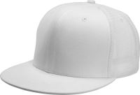 TRUCKER FLAT PEAK CAP - 6 PANELS White