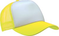 TRUCKER MESH CAP - 5 PANELS White/Fluorescent Yellow