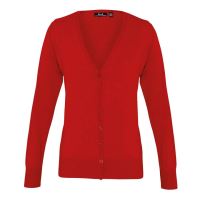 WOMEN'S BUTTON-THROUGH KNITTED CARDIGAN Red