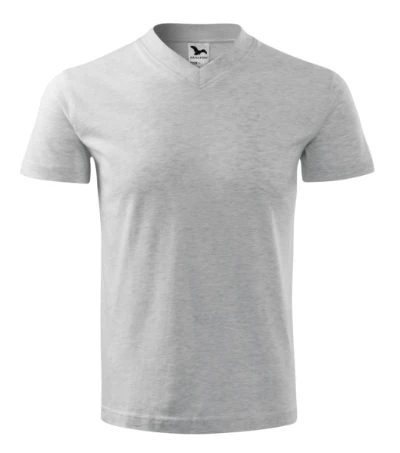 V-neck Póló unisex világosszürke melírozott 