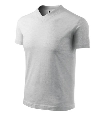 V-neck Póló unisex világosszürke melírozott 