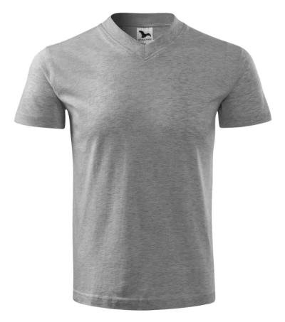 V-neck Póló unisex sötétszürke melírozott 