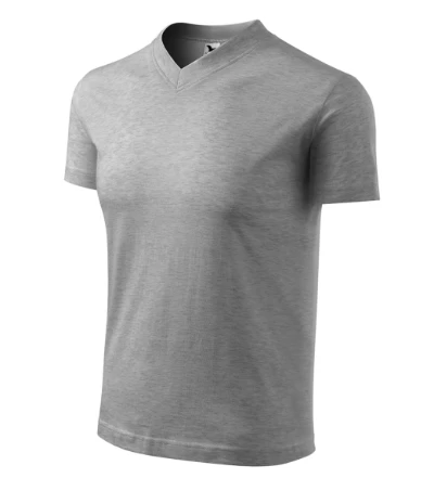 V-neck Póló unisex sötétszürke melírozott 