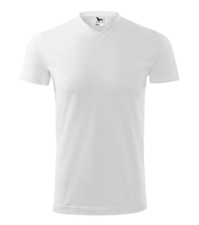 Heavy V-neck Póló unisex fehér 