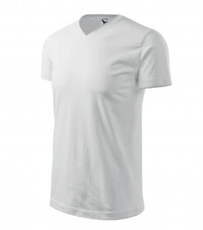 Heavy V-neck Póló unisex fehér 