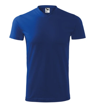 Heavy V-neck Póló unisex királykék 