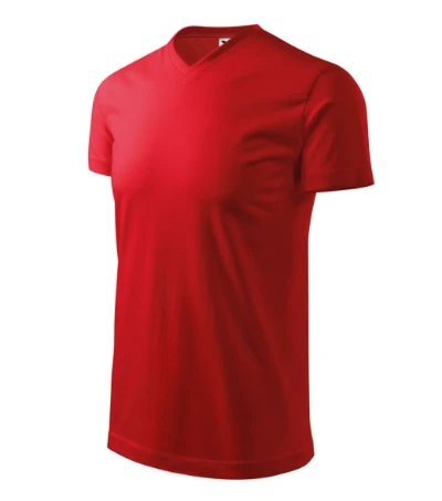 Heavy V-neck Póló unisex piros 