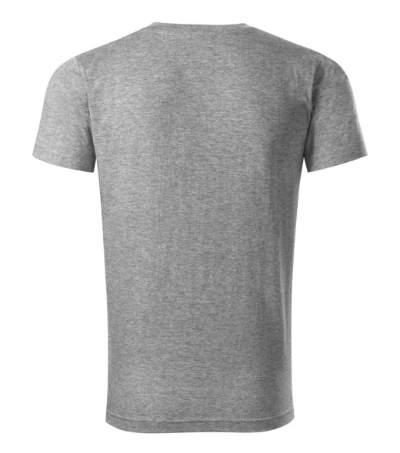 Heavy V-neck Póló unisex sötétszürke melírozott 