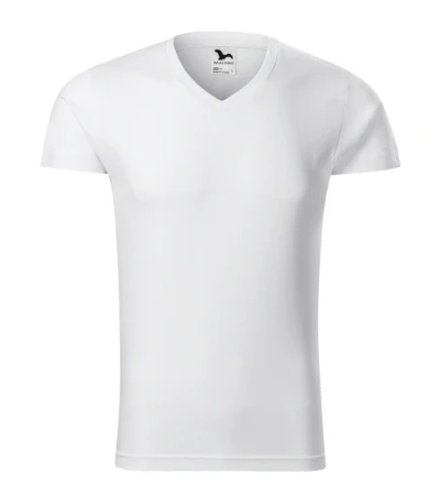 Slim Fit V-neck Póló férfi fehér 