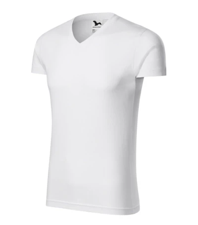 Slim Fit V-neck Póló férfi fehér 