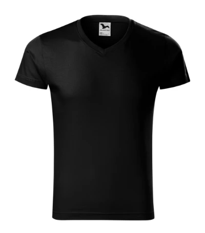 Slim Fit V-neck Póló férfi fekete 