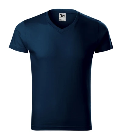 Slim Fit V-neck Póló férfi tengerészkék 