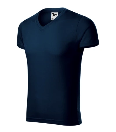 Slim Fit V-neck Póló férfi tengerészkék 