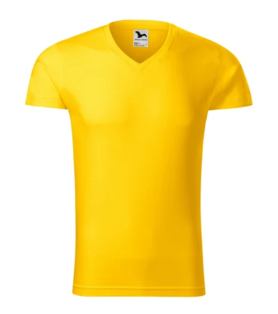 Slim Fit V-neck Póló férfi sárga 