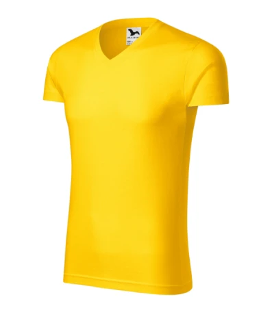 Slim Fit V-neck Póló férfi sárga 