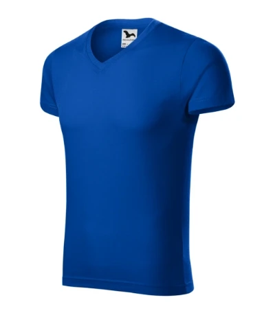 Slim Fit V-neck Póló férfi királykék 