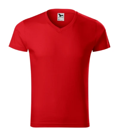 Slim Fit V-neck Póló férfi piros 
