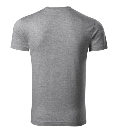 Slim Fit V-neck Póló férfi sötétszürke melírozott 
