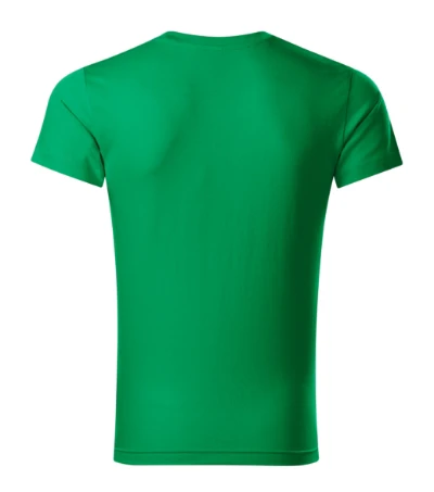 Slim Fit V-neck Póló férfi fűzöld 