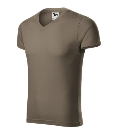 Slim Fit V-neck Póló férfi army 