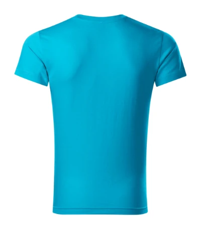 Slim Fit V-neck Póló férfi türkiz 