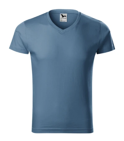 Slim Fit V-neck Póló férfi farmerkék 