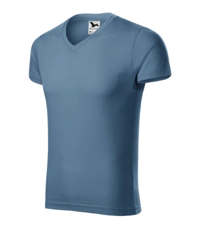 Slim Fit V-neck Póló férfi farmerkék 