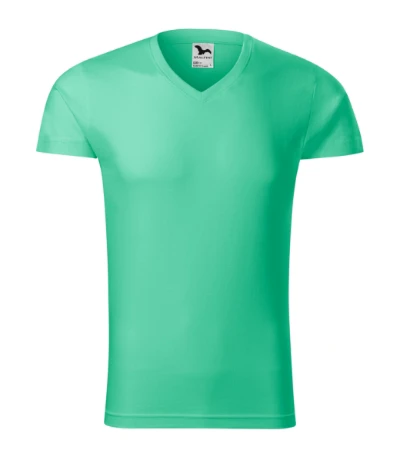 Slim Fit V-neck Póló férfi menta 