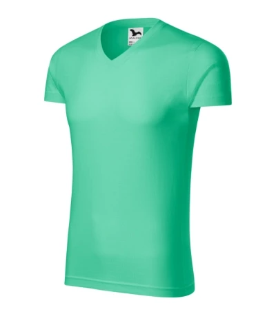 Slim Fit V-neck Póló férfi menta 